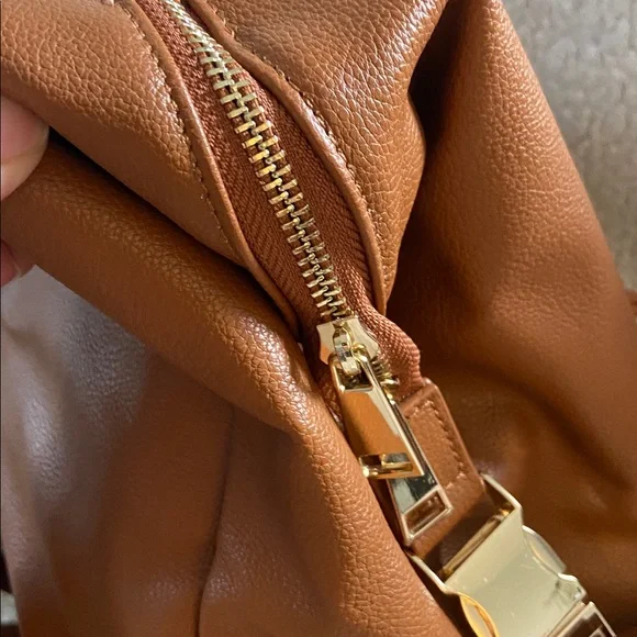 Chic Brown Faux Leather Diaper Bag - Picture 5 of 10